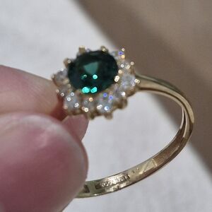 Elegant 10kGold and Green Gemstone Ring #6